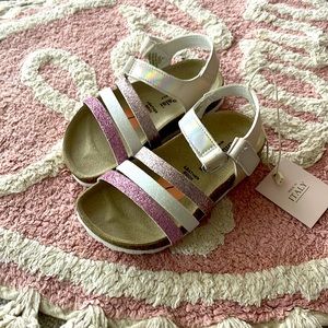 NWT Pink and Purple sparkle sandals for toddler girl